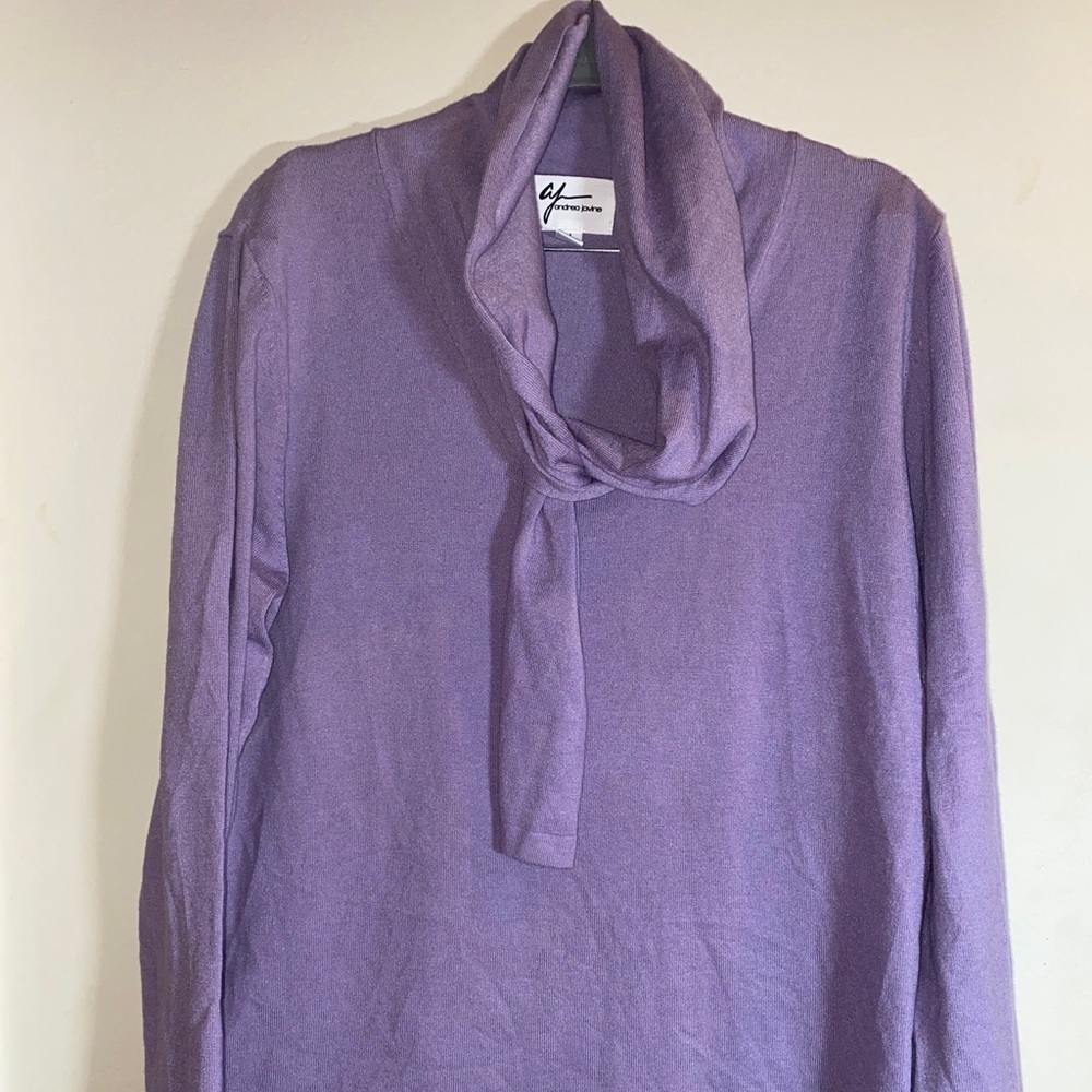 Andrea Jovine Womens Purple Soft Cozy Comfy Stretch Sweater XL  EUC